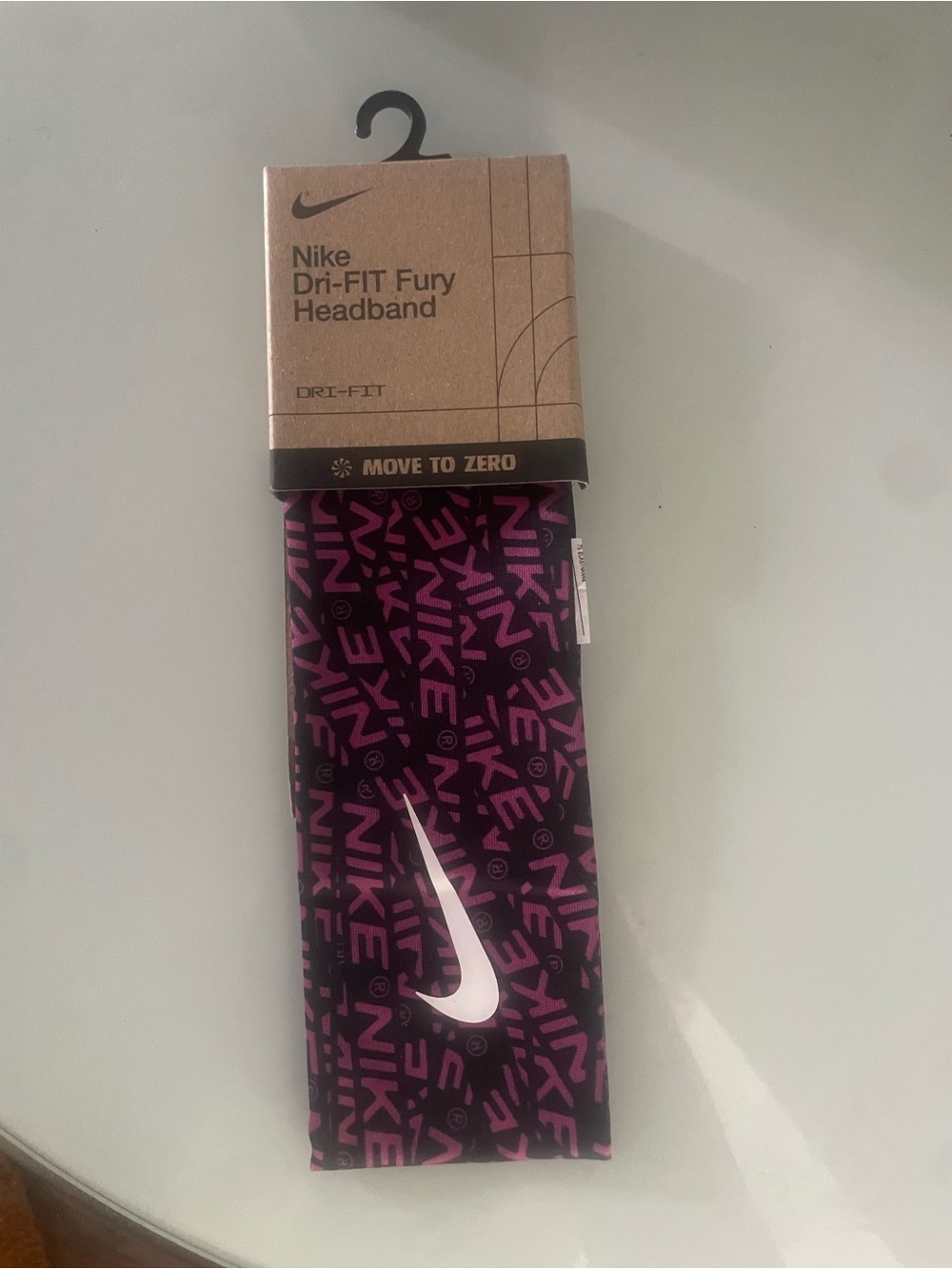 Nike Headband in Black with Pink/Purple All-Over Print